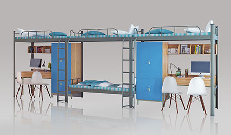 三连4人位-侧梯-学生宿舍高架公寓床
